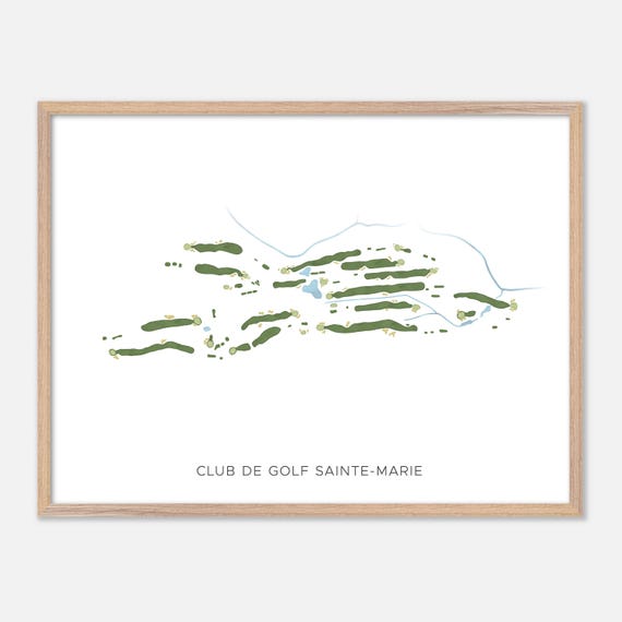 Club De Golf Sainte Marie In Sainte Marie Canada Modern Watercolor Map Golfer Gift Golf Wall Art Golf Poster Print Course Layout
