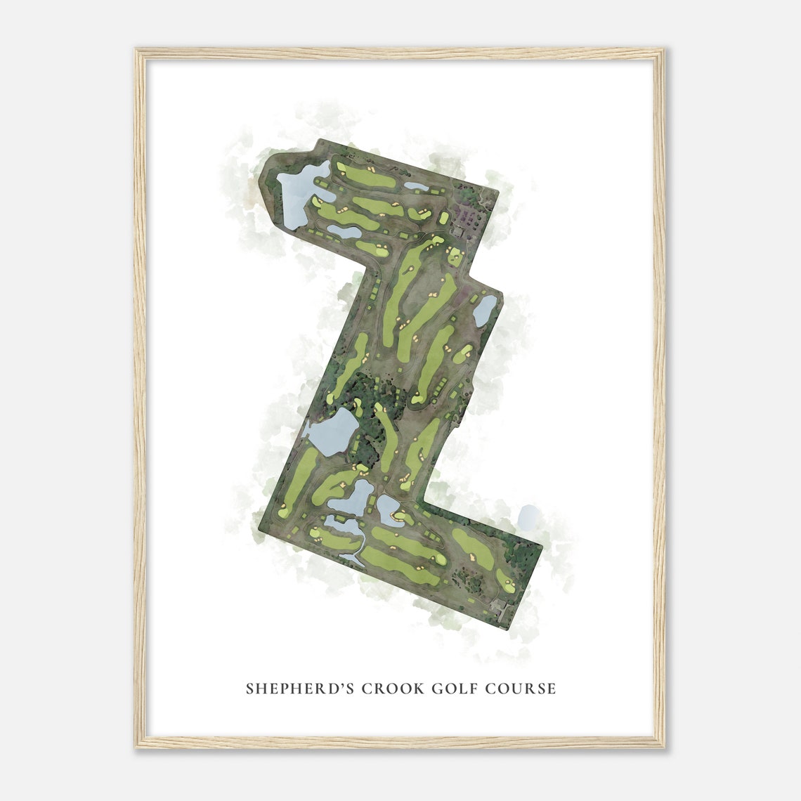 Shepherds Crook Golf Course Illinois Classic Watercolor Map Golfer Gift Golf Wall Art Golf Poster Print Course Layout - Image 2
