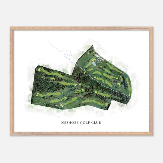 Neshobe Golf Club In Brandon Vermont Classic Watercolor Map Golfer Gift Golf Wall Art Golf Poster Print Course Layout