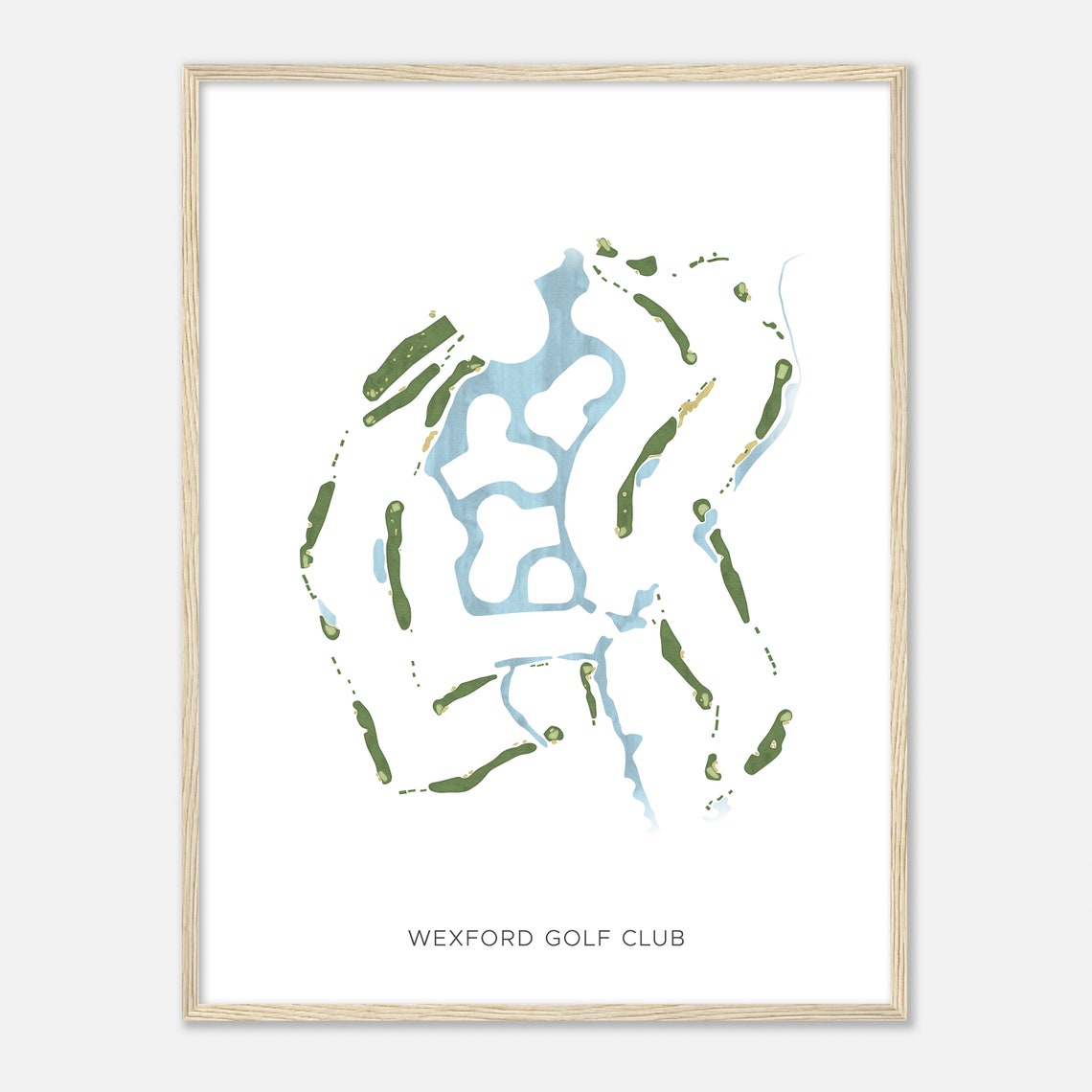 Wexford Golf Club South Carolina Modern Watercolor Map Poster