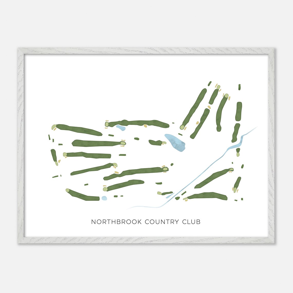 Northbrook Country Club Wisconsin Modern Watercolor Map Poster - Image 4