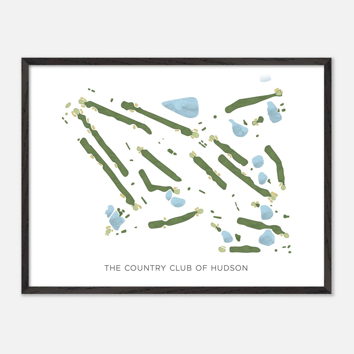 The Country Club of Hudson Golf Course Watercolor Map Art Poster - Image 5
