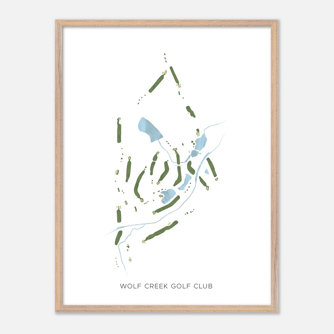 Wolf Creek Golf Club Atlanta Georgia Modern Watercolor Golf Map Poster - Image 2