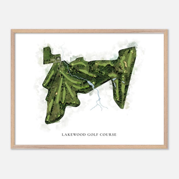 Lakewood Golf Course In Madison Maine Classic Watercolor Map Golfer Gift Golf Wall Art Golf Poster Print Course Layout