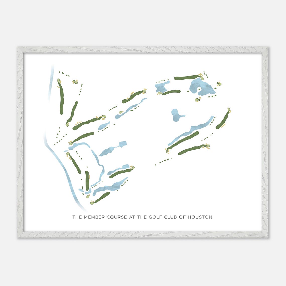 Member Course Golf Club of Houston Watercolor Fairway Map Poster - Image 4