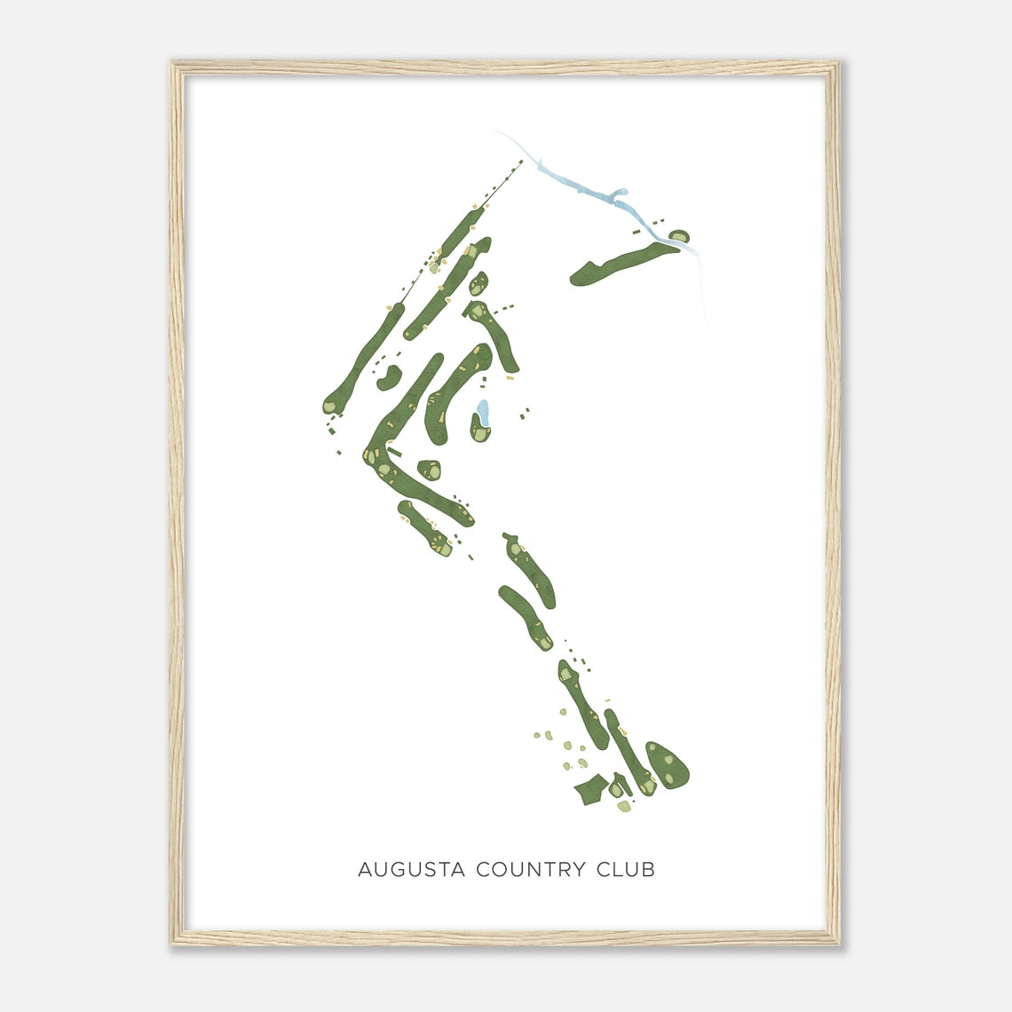 Augusta Country Club Modern Minimalist Golf Course Map Poster