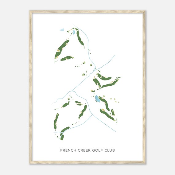 French Creek Golf Club Pennsylvania Modern Watercolor Map Golfer Gift Golf Wall Art Golf Poster Print Course Layout