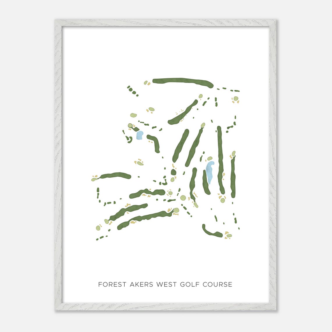 Forest Akers West Golf Course Minimalist Watercolor Map Poster - Image 2