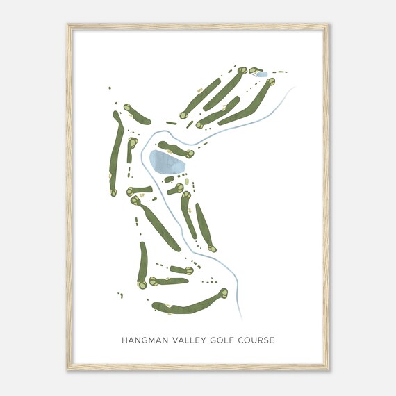 Hangman Valley Golf Course Washington Modern Watercolor Map Golfer Gift Golf Wall Art Golf Poster Print Course Layout