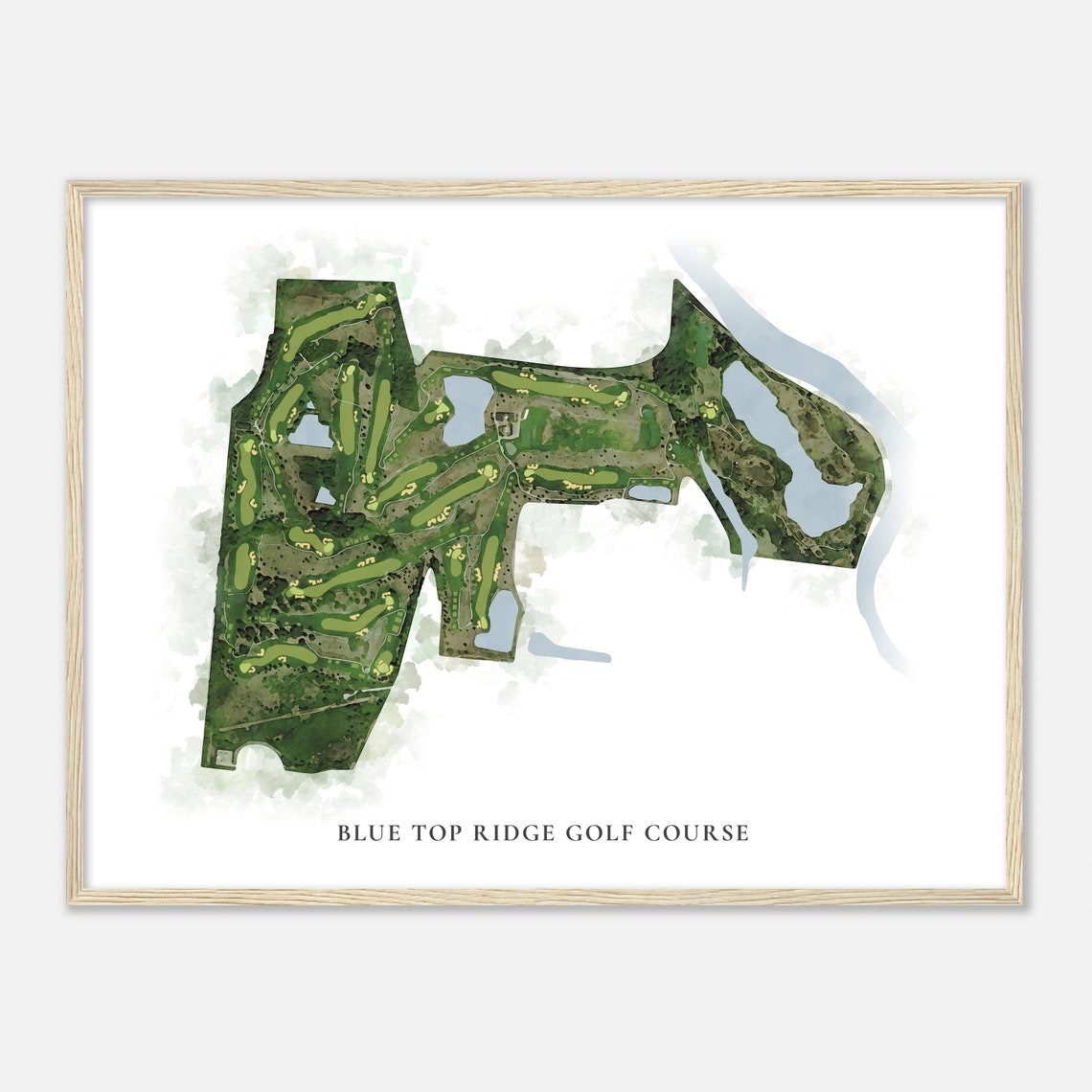 Blue Top Ridge Golf Course Classic Watercolor Aerial Map Poster - Image 2