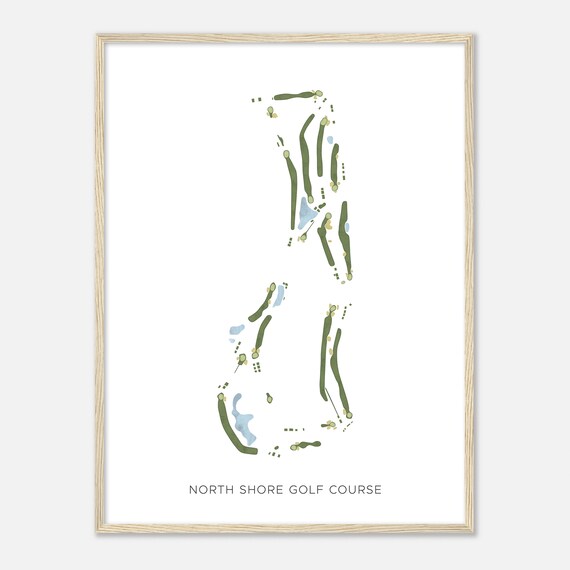 North Shore Golf Course Washington Modern Watercolor Map Golfer Gift Golf Wall Art Golf Poster Print Course Layout