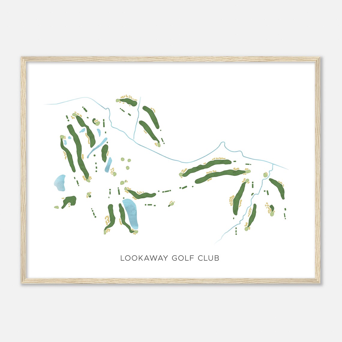 Lookaway Golf Club Pennsylvania Modern Watercolor Golf Map Poster