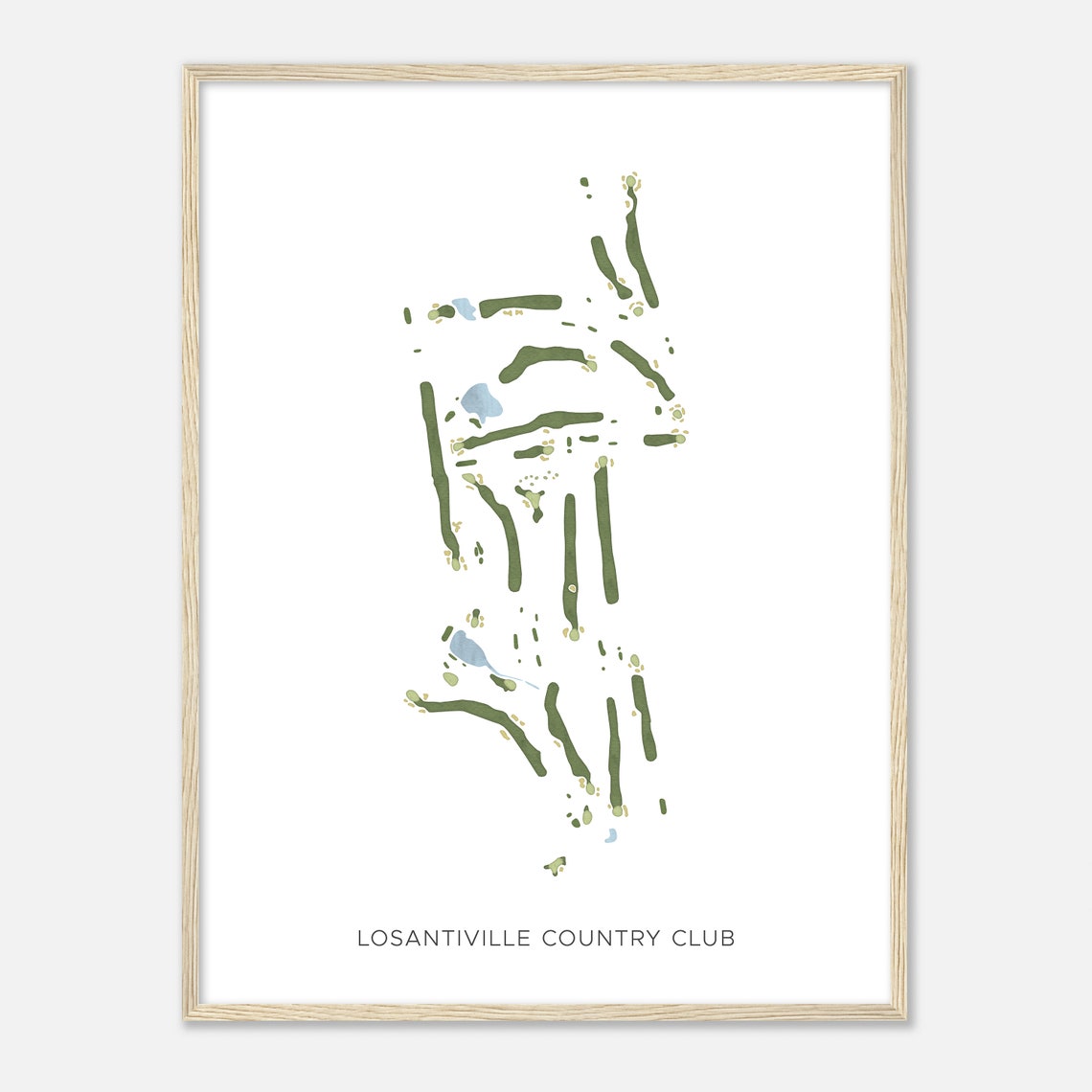 Losantiville Country Club Golf Course Map Golfer Gift Modern Print