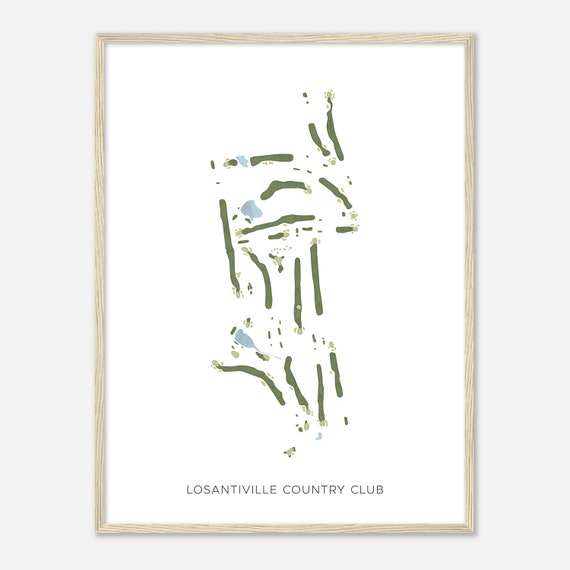 Losantiville Country Club Ohio Modern Watercolor Map Golfer Gift Golf Wall Art Golf Poster Print Course Layout