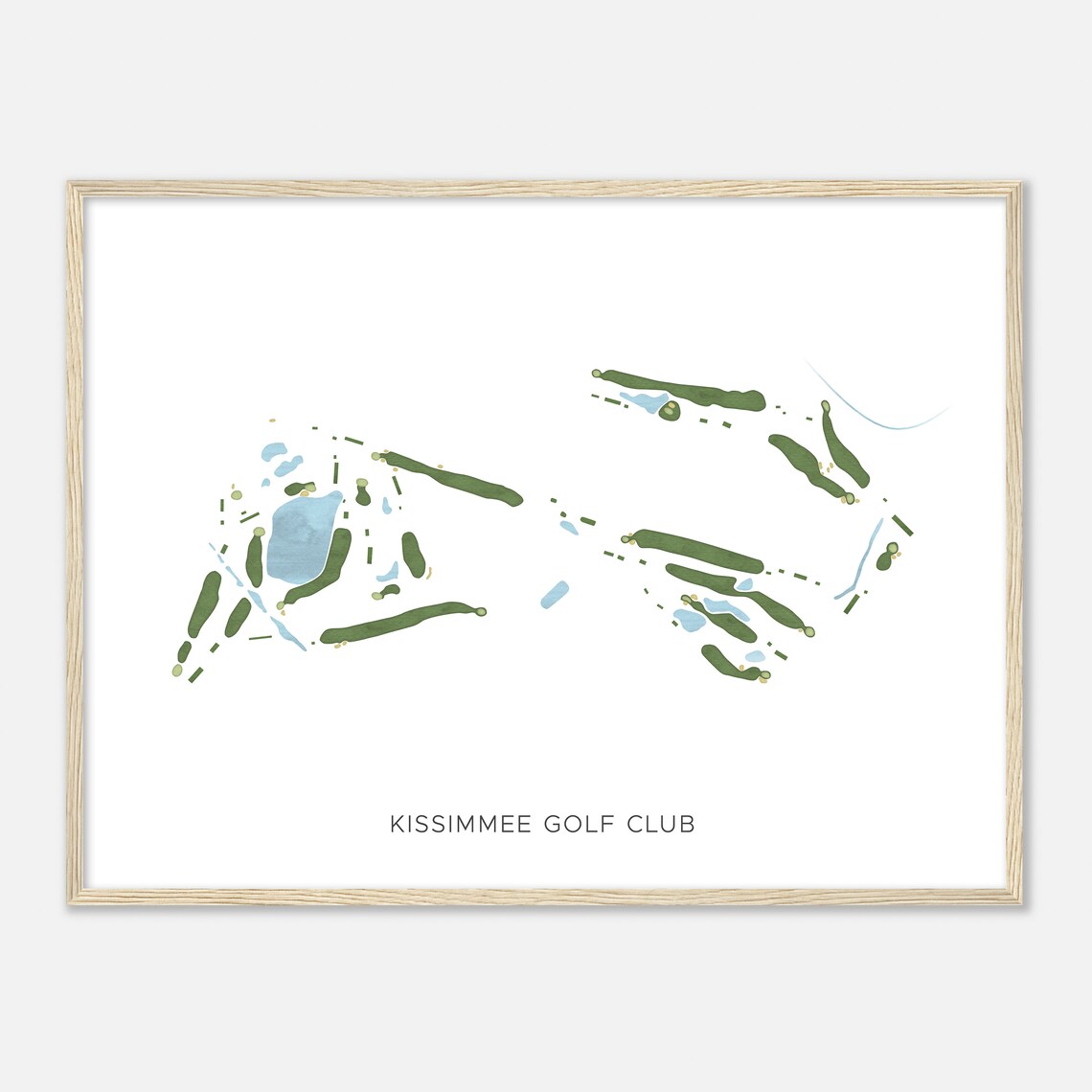 Kissimmee Golf Club Florida Modern Watercolor Golf Course Map Poster - Image 2