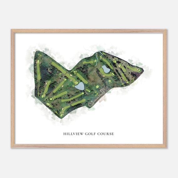 Hillview Golf Course In North Reading Massachusetts Classic Watercolor Map Golfer Gift Golf Wall Art Golf Poster Print Course Layout