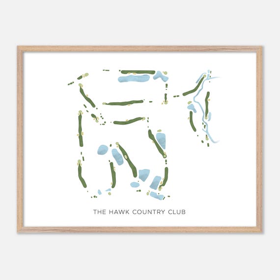 The Hawk Country Club In St Charles Illinois Modern Watercolor Map Golfer Gift Golf Wall Art Golf Poster Print Course Layout