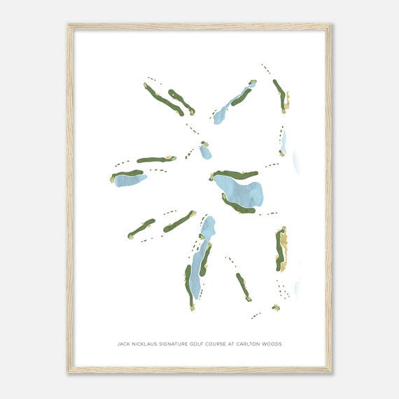 Jack Nicklaus Signature Golf Course At Carlton Woods Texas Modern Watercolor Map Golfer Gift Golf Wall Art Golf Poster Print