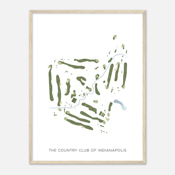 The Country Club Of Indianapolis Indiana Modern Watercolor Map Golfer Gift Golf Wall Art Golf Poster Print Course Layout