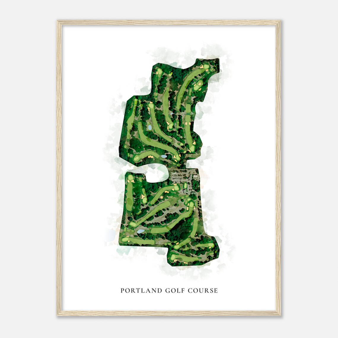 Portland Golf Course Connecticut Classic Watercolor Map Golfer Gift Golf Wall Art Golf Poster Print Course Layout - Image 2