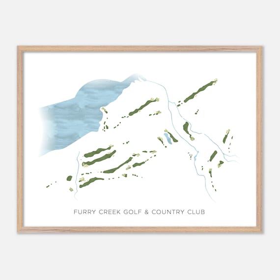Furry Creek Golf & Country Club Canada Modern Watercolor Course Map Poster