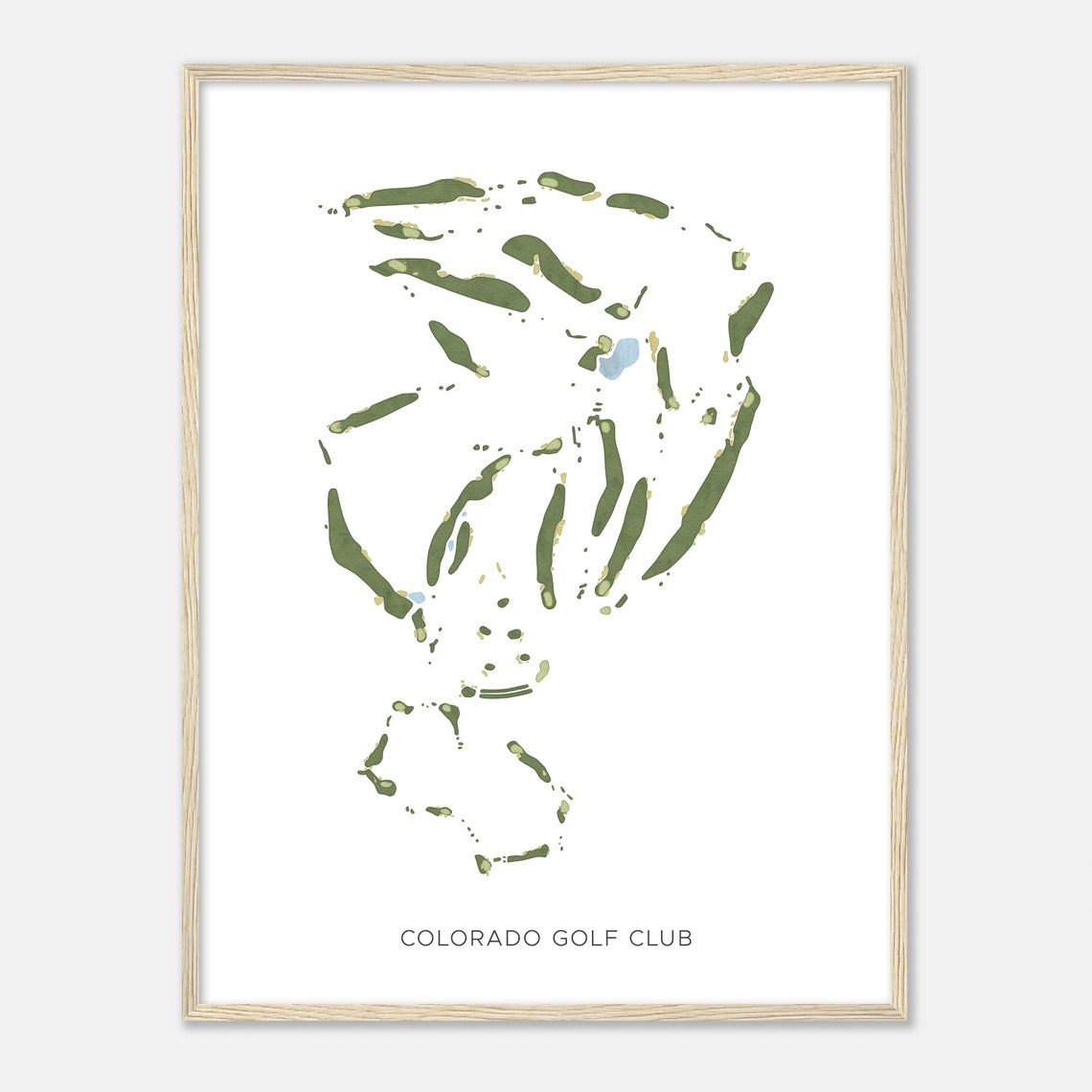Scenic Colorado Golf Club Modern Minimalist Course Map Poster - Image 2