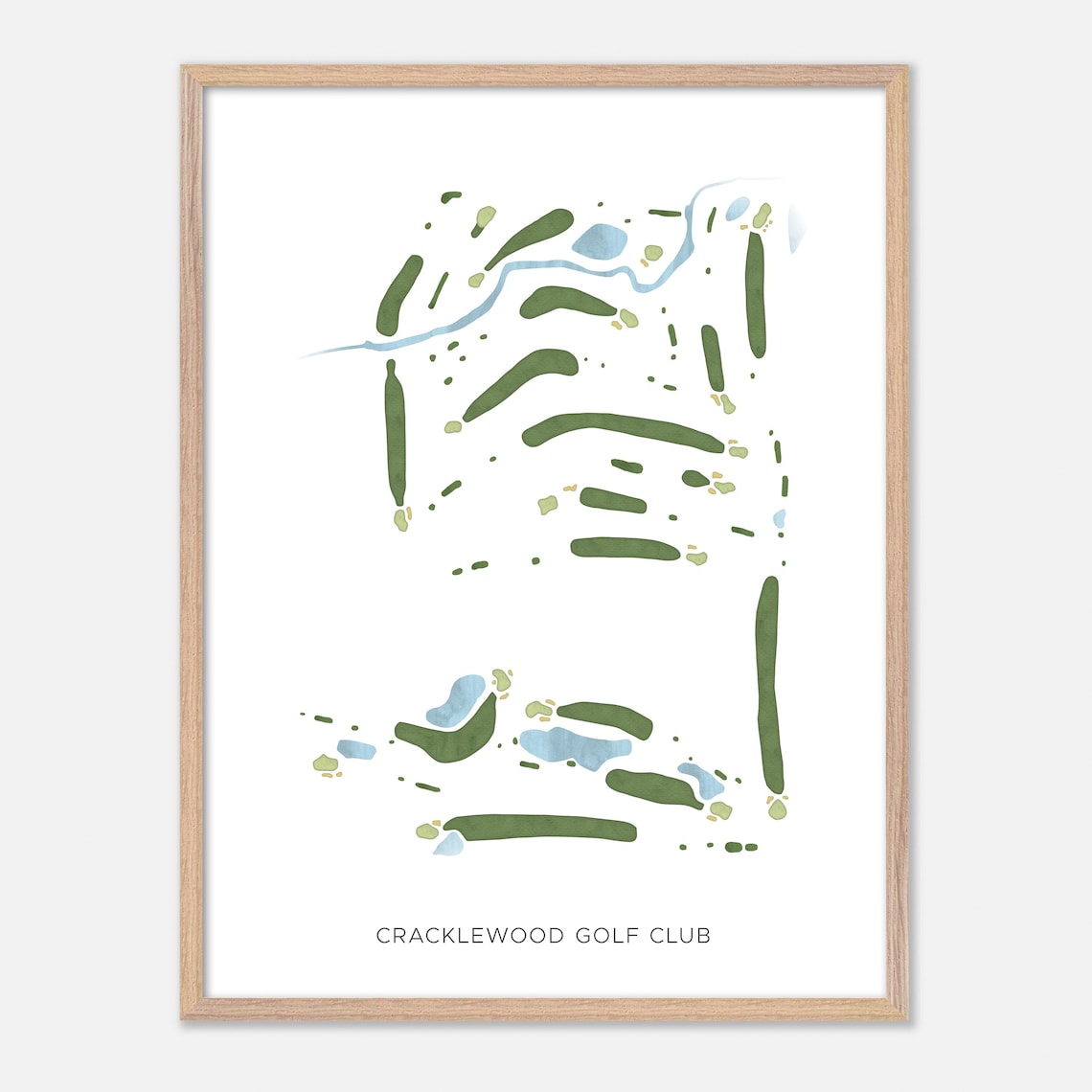 Cracklewood Golf Club Macomb Michigan Modern Watercolor Map Poster - Image 6