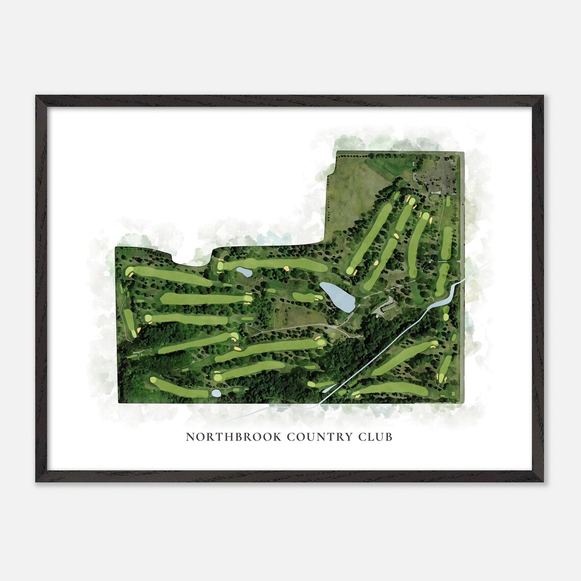 Northbrook Country Club Wisconsin Classic Watercolor Map Poster - Image 5