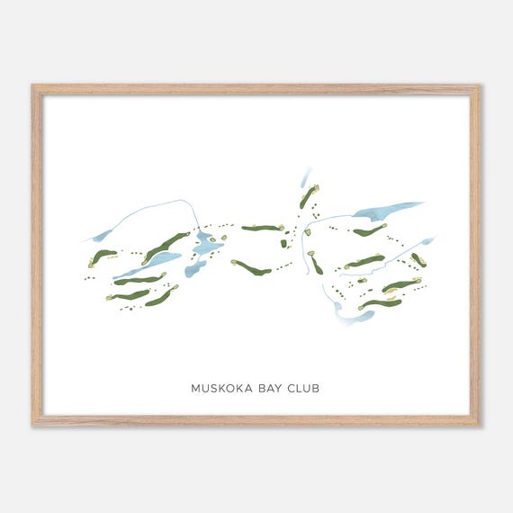 Muskoka Bay Club In Canada Modern Watercolor Map Golfer Gift Golf Wall Art Golf Poster Print Course Layout