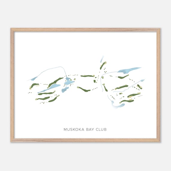 Muskoka Bay Club Modern Minimalist Watercolor Golf Map Poster
