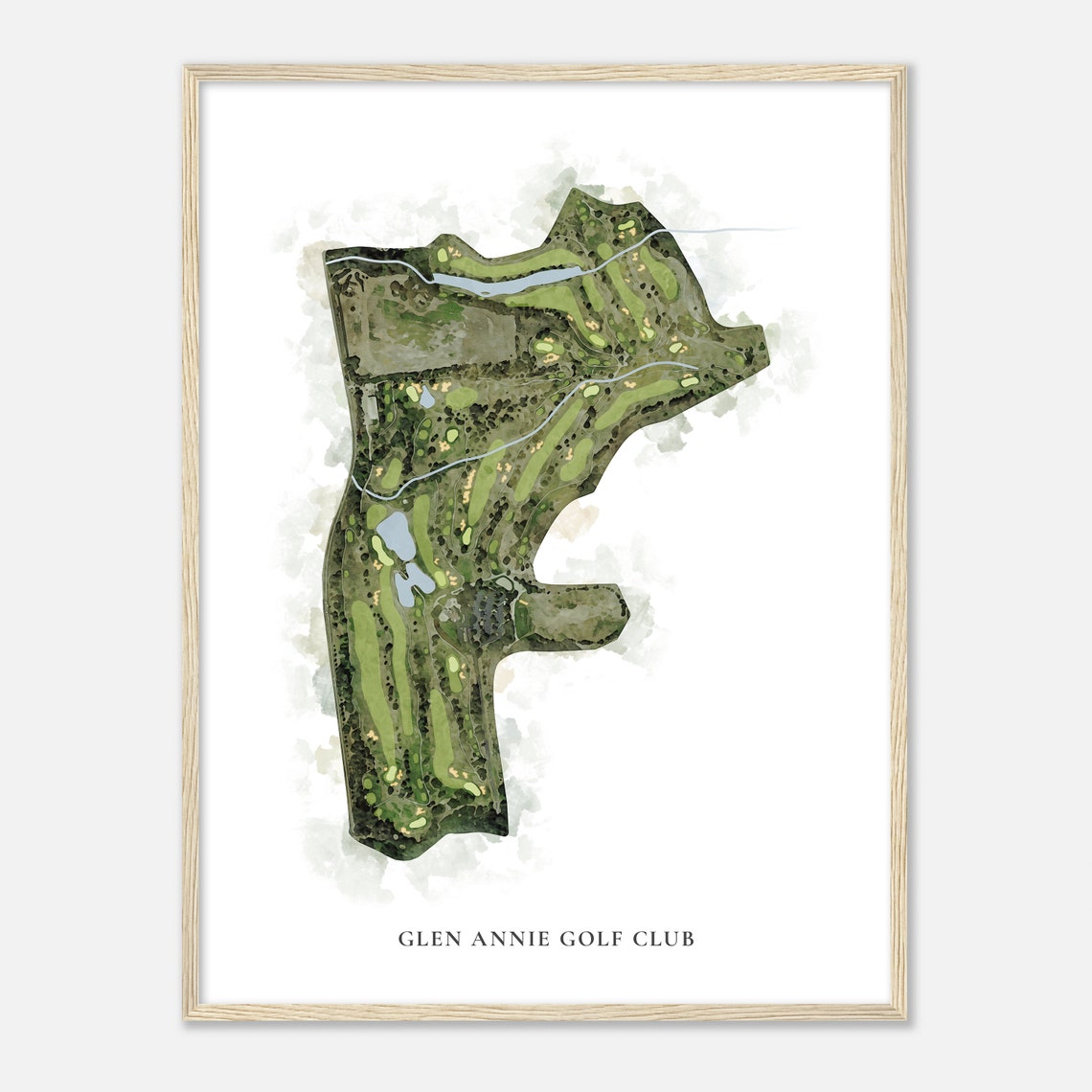 Glen Annie Golf Club Classic Aerial Watercolor Fairway Map Poster - Image 2
