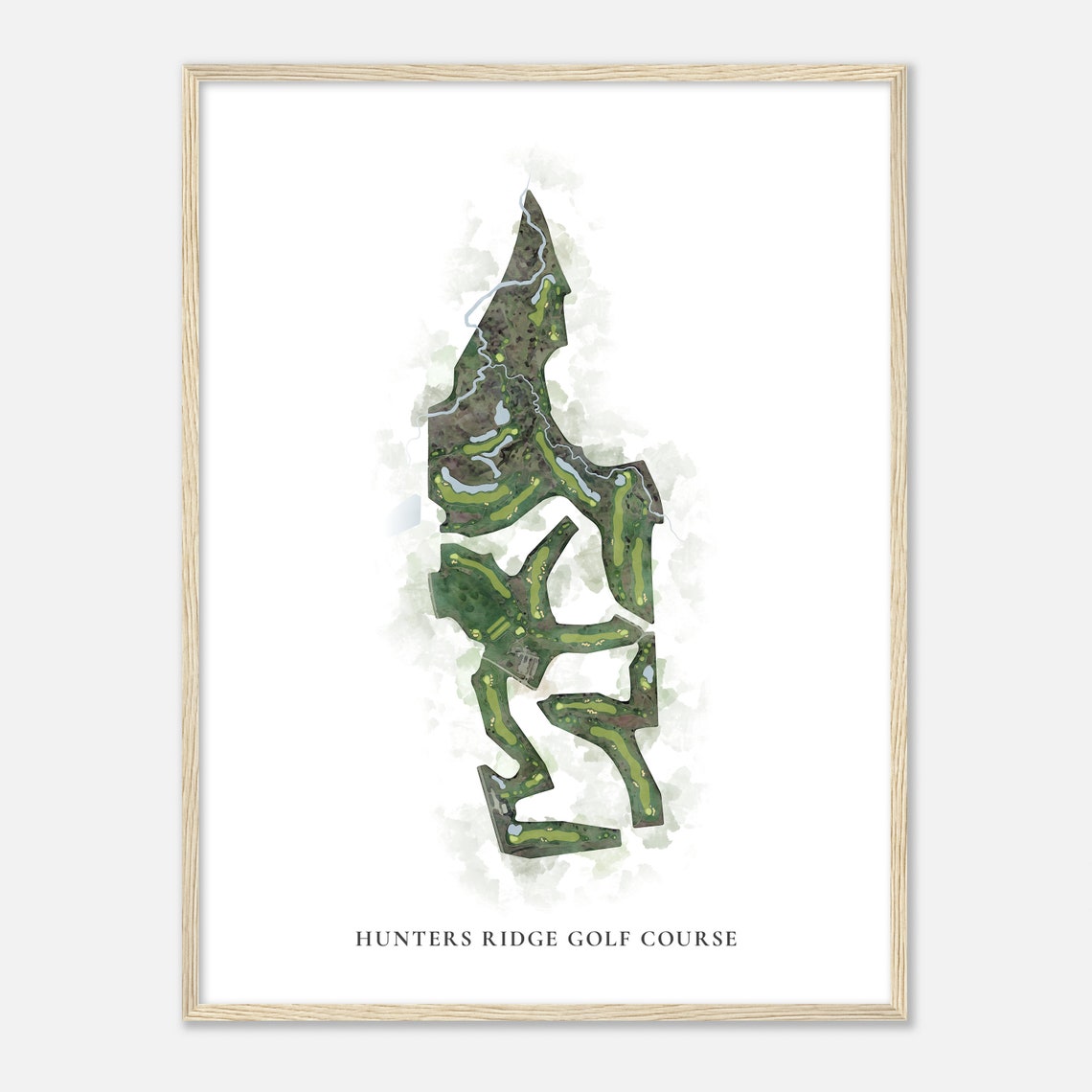 Hunters Ridge Golf Course Iowa Classic Watercolor Map Golfer Gift Golf Wall Art Golf Poster Print Course Layout