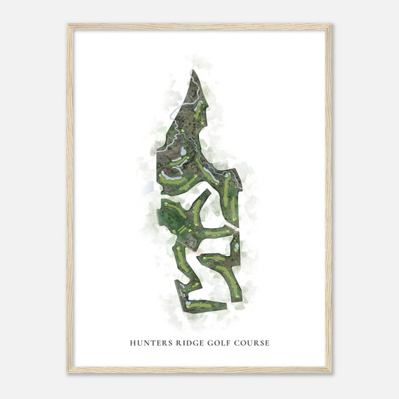 Hunters Ridge Golf Course Iowa Classic Watercolor Map Golfer Gift Golf Wall Art Golf Poster Print Course Layout