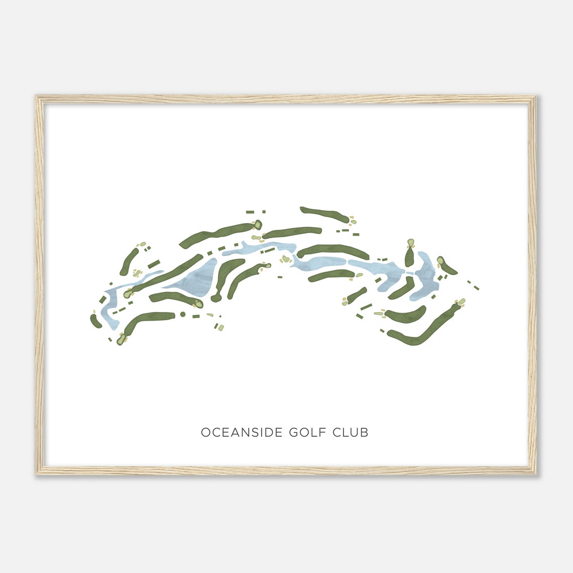 Oceanside Golf Club California Modern Watercolor Golf Map Print - Image 2