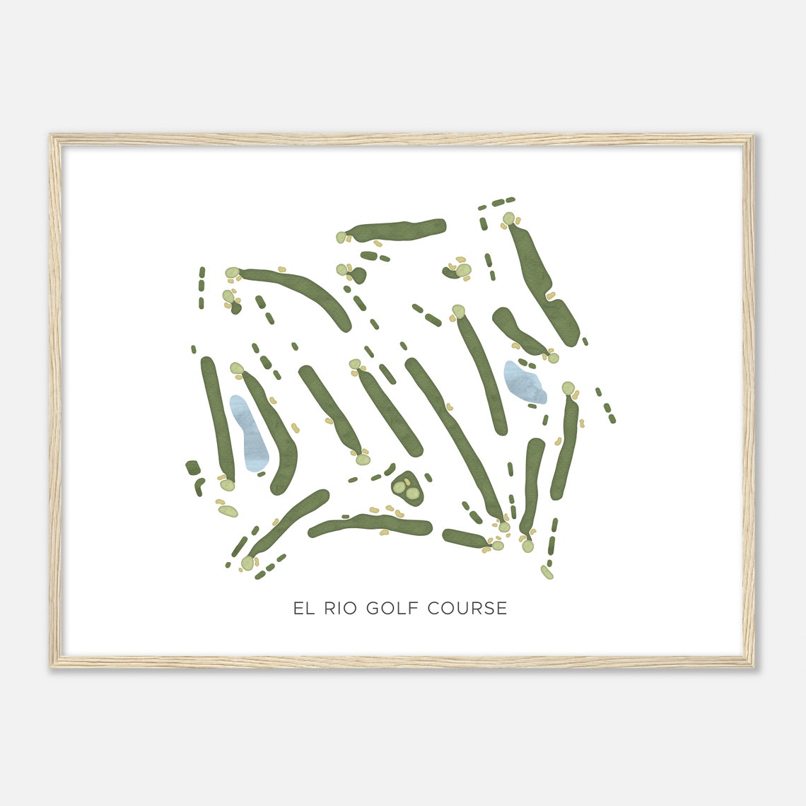 El Rio Golf Course Minimalist Modern Course Layout Map Poster