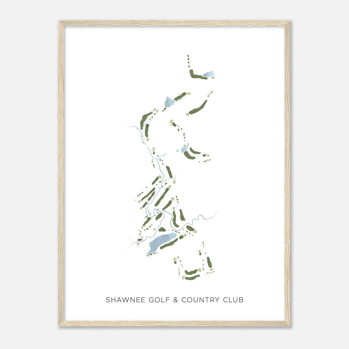 Shawnee Golf and Country Club Minimalist Course Map Art Print - Image 2