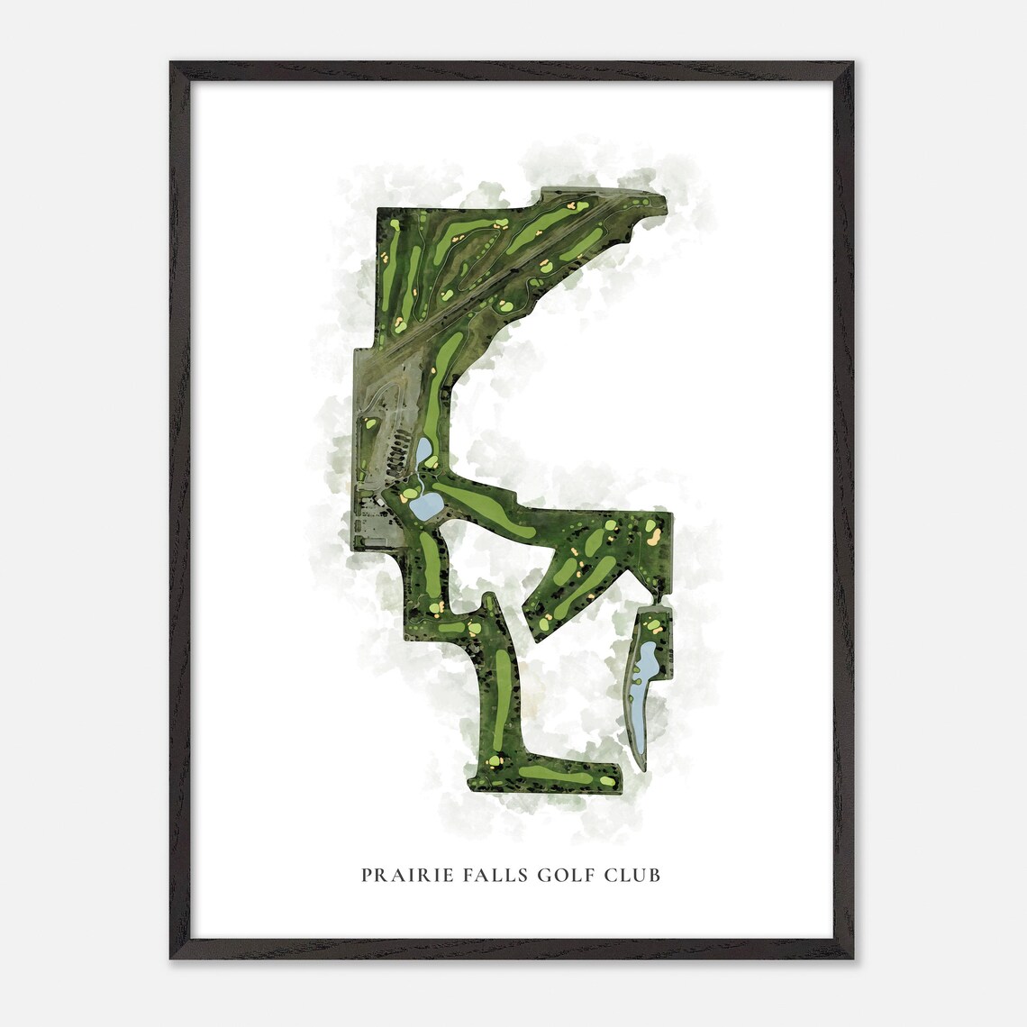 Prairie Falls Golf Club Idaho Classic Watercolor Course Map Poster - Image 3