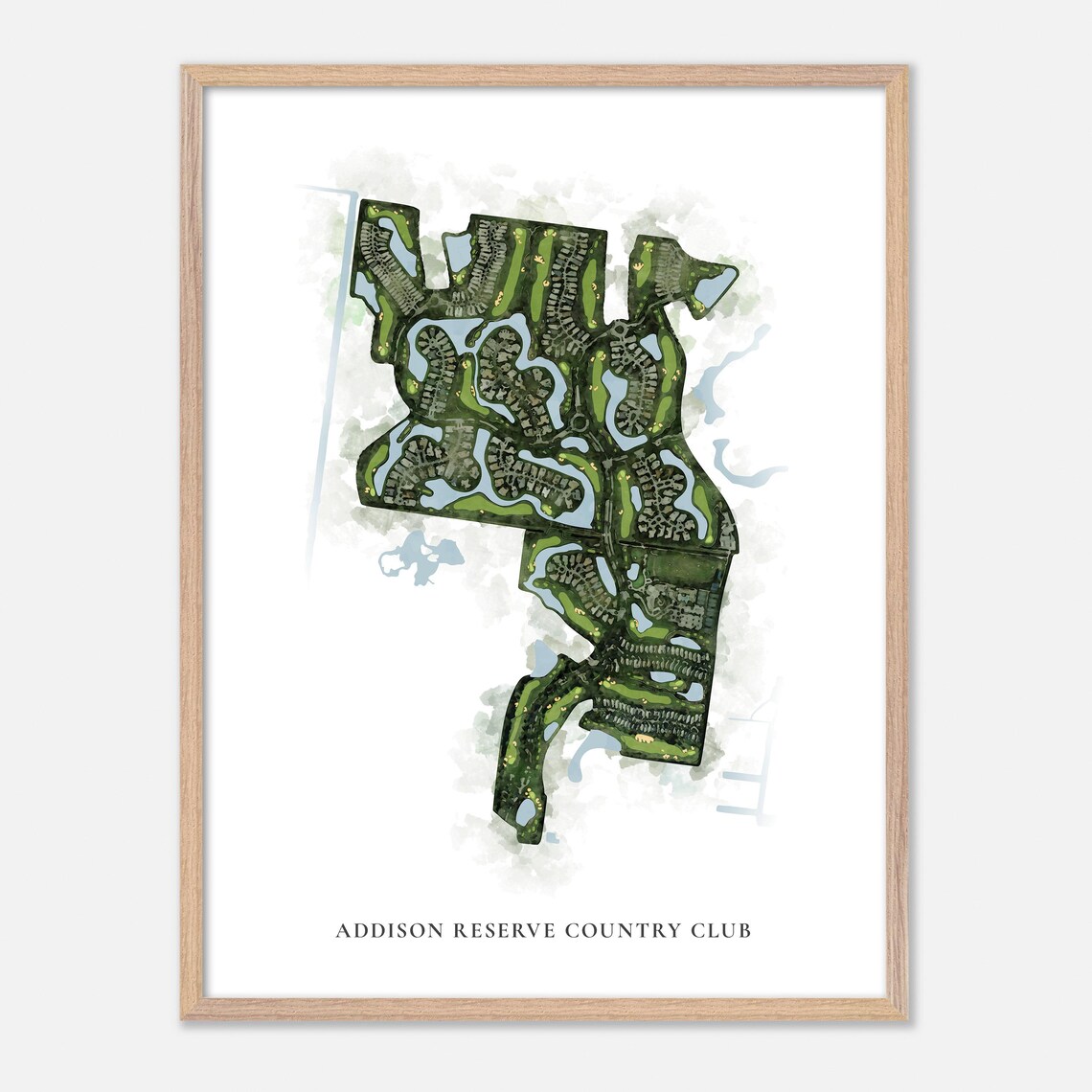 Addison Reserve Country Club Aerial Watercolor Golf Course Map Poster - Image 2