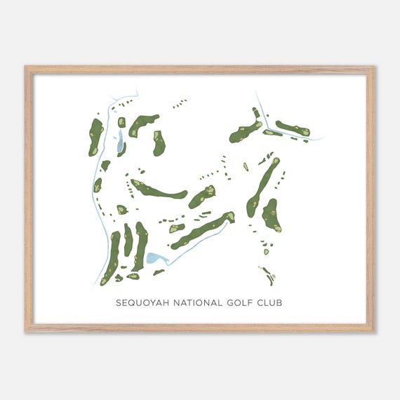 Sequoyah National Golf Club In Whittier North Carolina Modern Watercolor Map Golfer Gift Golf Wall Art Golf Poster Print