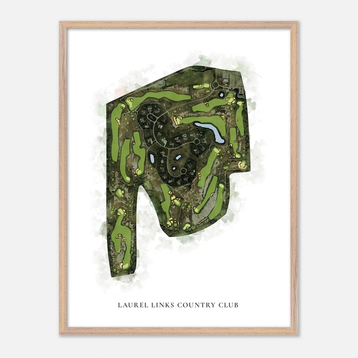 Laurel Links Country Club Mattituck New York Classic Watercolor Golf Map Poster - Image 6
