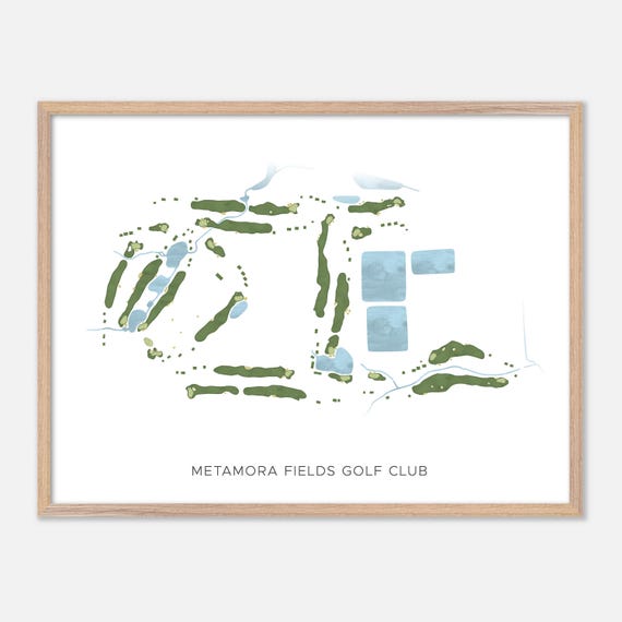 Metamora Fields Golf Club In Metamora Illinois Modern Watercolor Map Golfer Gift Golf Wall Art Golf Poster Print Course Layout