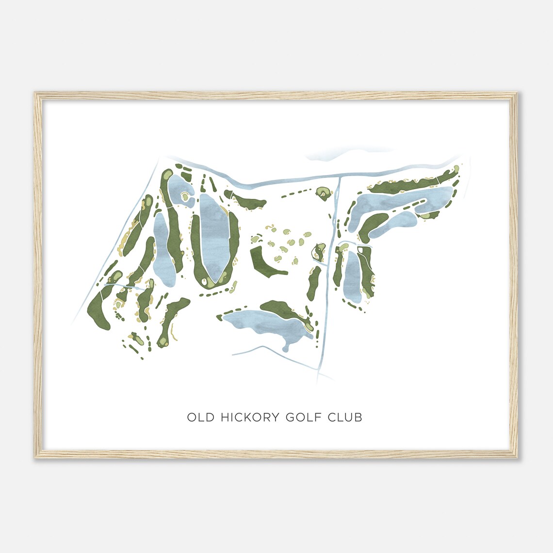 Old Hickory Golf Club Missouri Watercolor Map Art Print - Image 2
