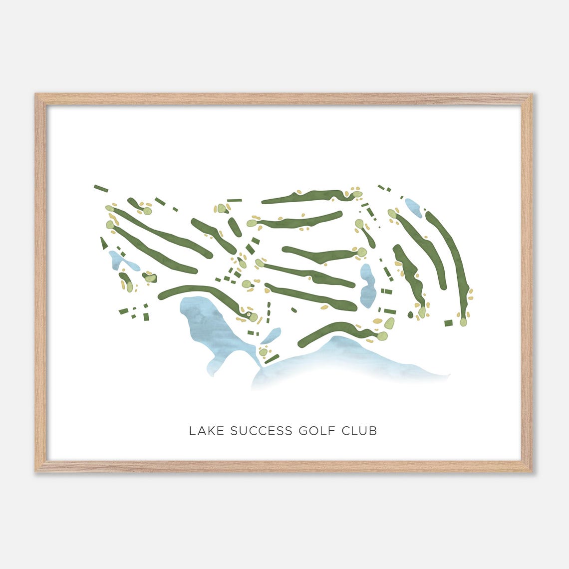 Lake Success Golf Club New York Modern Watercolor Map Poster