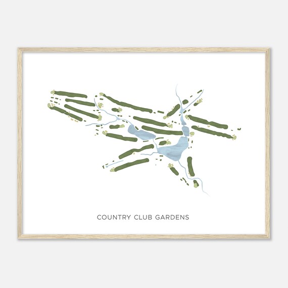 Country Club Gardens Missouri Modern Watercolor Map Golfer Gift Golf Wall Art Golf Poster Print Course Layout