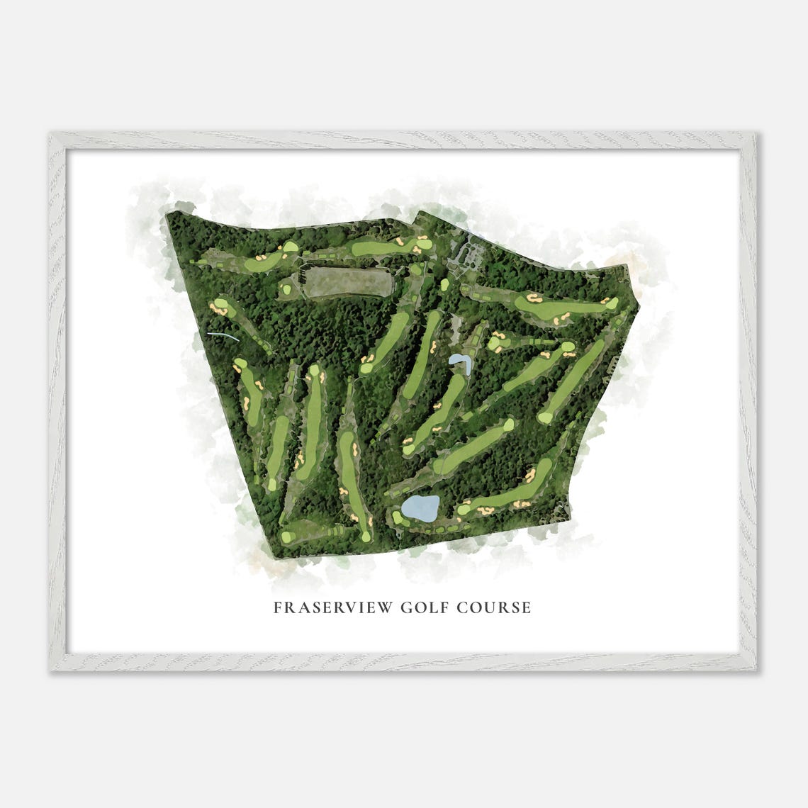 Fraserview Golf Course Canada Classic Watercolor Course Map Poster - Image 3