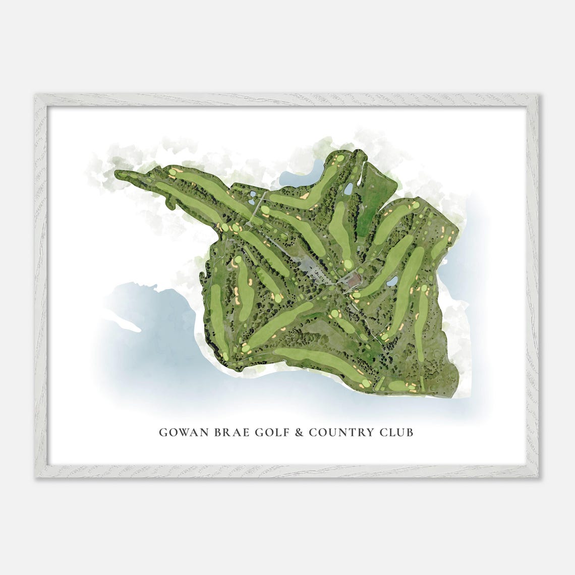 Gowan Brae Golf And Country Club Canada Watercolor Map Poster - Image 3