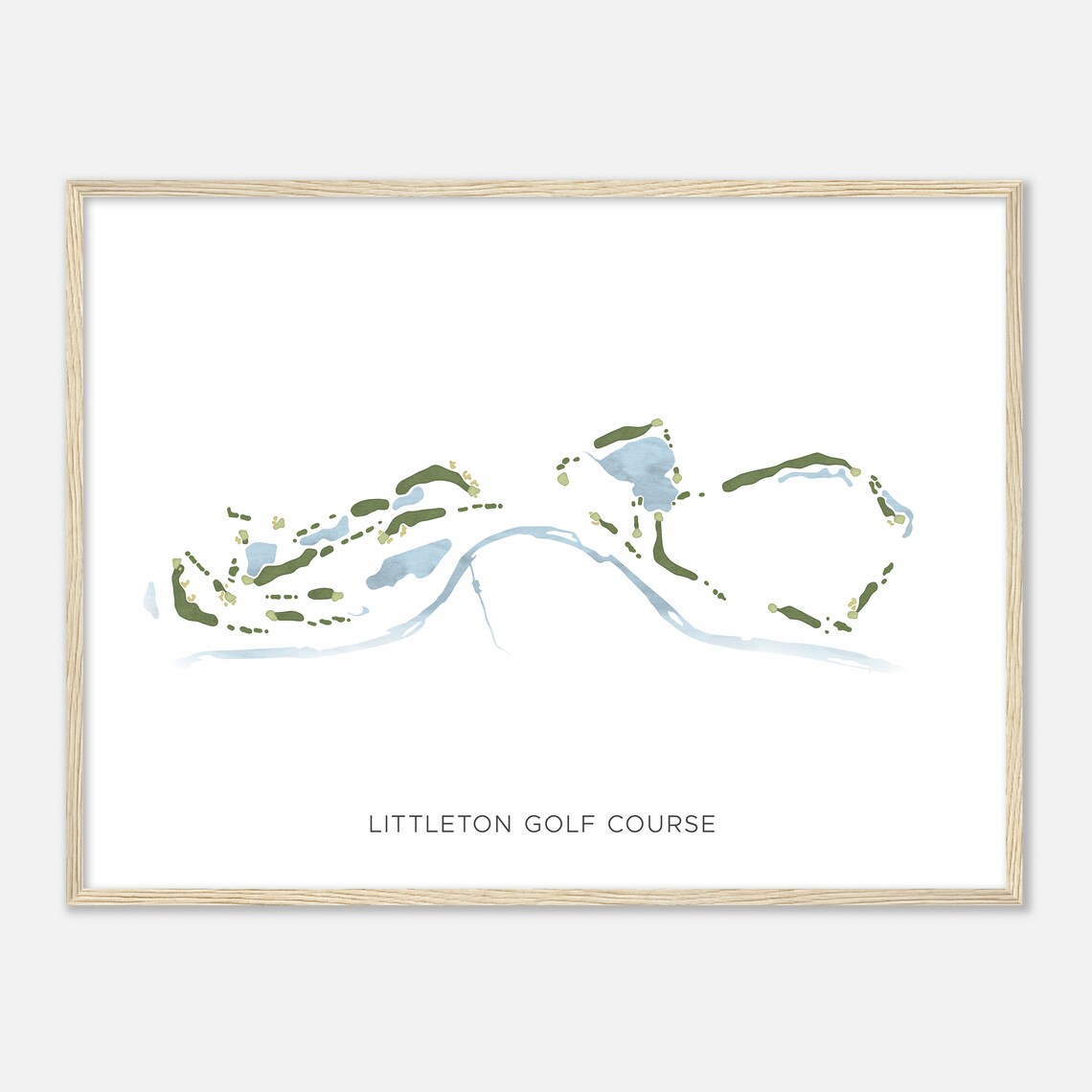 Littleton Golf Course Colorado Modern Watercolor Map Golfer Gift Golf Wall Art Golf Poster Print Course Layout