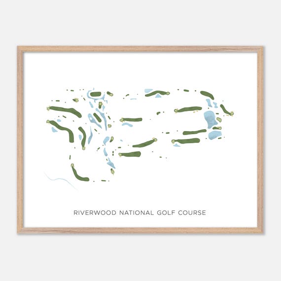 Riverwood National Golf Course In Otsego Minnesota Modern Watercolor Map Golfer Gift Golf Wall Art Golf Poster Print Course Layout