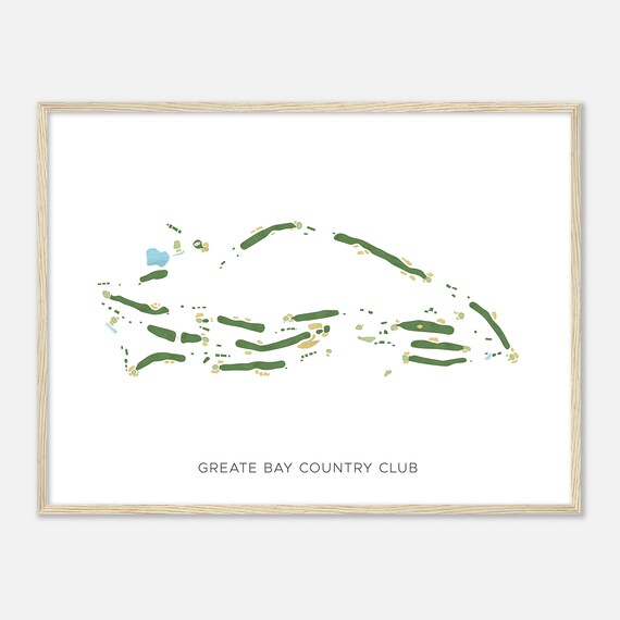 Greate Bay Country Club New Jersey Modern Watercolor Map Golfer Gift Golf Wall Art Golf Poster Print Course Layout