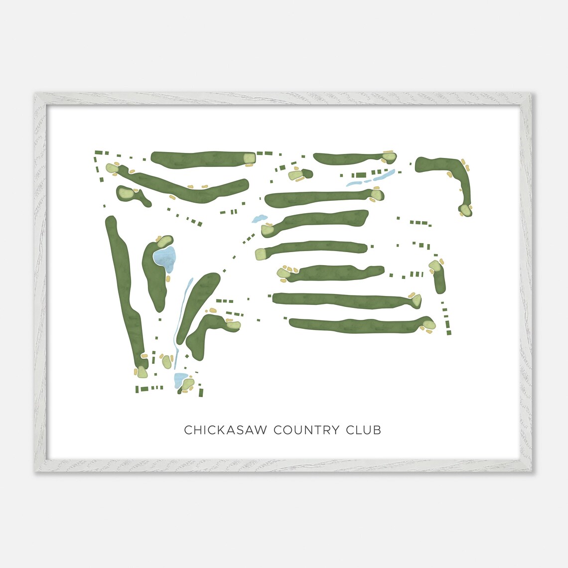 Chickasaw Country Club Tennessee Modern Minimalist Golf Map Poster - Image 4